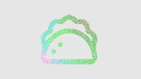 Icon taco is made up of LED square shapes that shimmer and flicker. There are Stock Footage 300759404