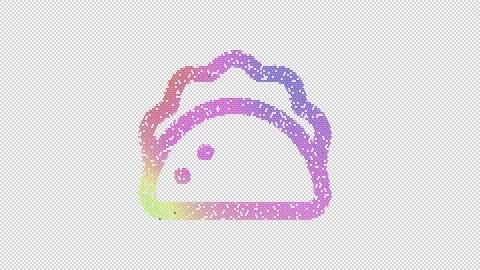 Icon taco is made up of LED square shapes that shimmer and flicker. There are Vídeo Stock 300760049