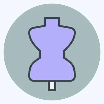 Icon Tailor Dummy. suitable for education symbol. color mate style. simple de Stock Illustration