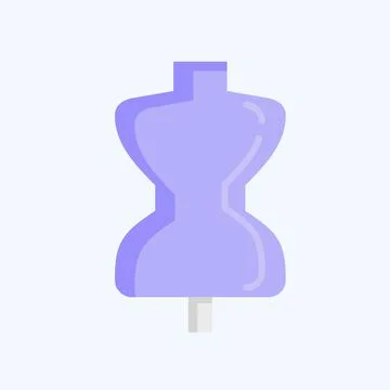 Icon Tailor Dummy. suitable for education symbol. flat style. simple design e Illustrazione stock