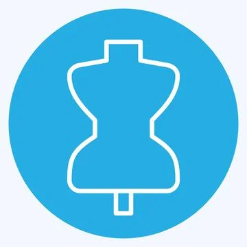 Icon Tailor Dummy. suitable for education symbol. blue eyes style. simple des Stock Illustration