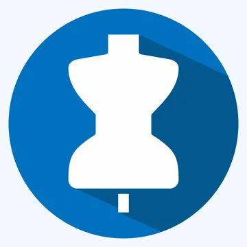 Icon Tailor Dummy. suitable for education symbol. long shadow style. simple d Stock Illustration
