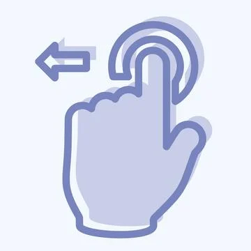 Icon Tap and Move Left - Two Tone Style - Simple illustration,Editable stroke Illustrazione stock