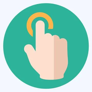 Icon Tap - Flat Style - Simple illustration,Editable stroke Illustrazione stock