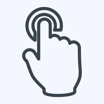 Icon Tap - Line Style - Simple illustration,Editable stroke Stock Illustration