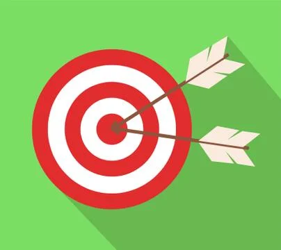 Icon target with arrows in flat design Stock Illustration