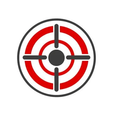 Icon target in flat design, stock vector illustration Stock Illustration