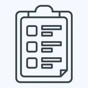 Icon Task List. related to Bioengineering symbol. line style Stock Illustration