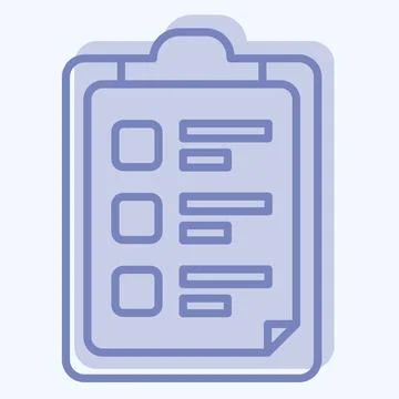 Icon Task List. related to Bioengineering symbol. two tone style Stock Illustration
