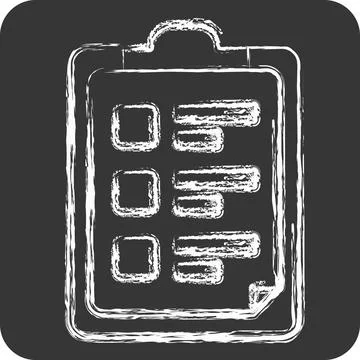 Icon Task List. related to Bioengineering symbol. chalk Style Stock Illustration