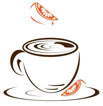 Icon of tea cup with lemon slices Stock Illustration