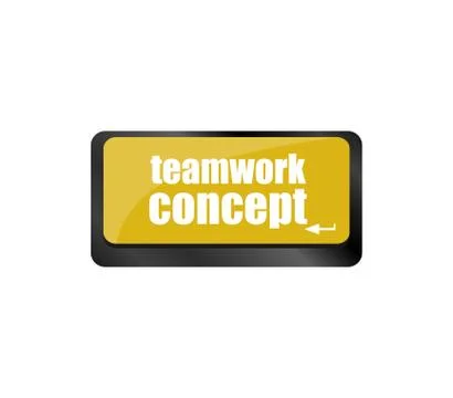 Icon with teamwork concept word on computer keyboard key Stock Illustration