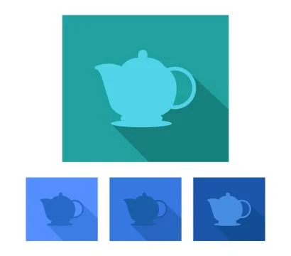 Icon teapot flat design Stock Illustration