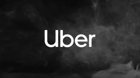 Icon of tech giant Uber in swirling light fog. Editorial Animation Stock Footage 148390014