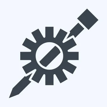 Icon Tech Resource. related to Creative Concept symbol. glyph style. simple.. Illustrazione stock