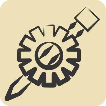 Icon Tech Resource. related to Creative Concept symbol. hand drawn style. s.. Illustrazione stock