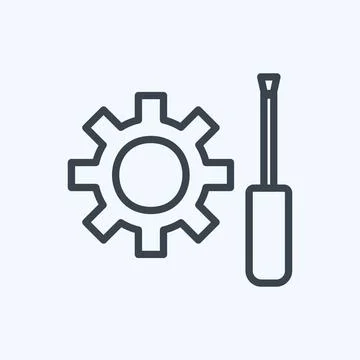 Icon Technical Services. suitable for digital web symbol. line style. simple  Stock Illustration