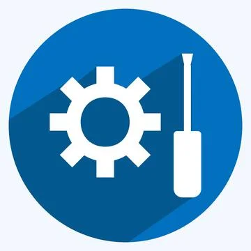 Icon Technical Services. suitable for digital web symbol. long shadow style.  Stock Illustration