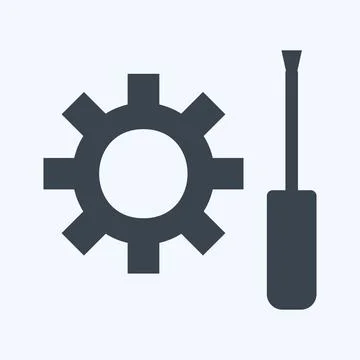 Icon Technical Services. suitable for digital web symbol. glyph style. simple Stock Illustration