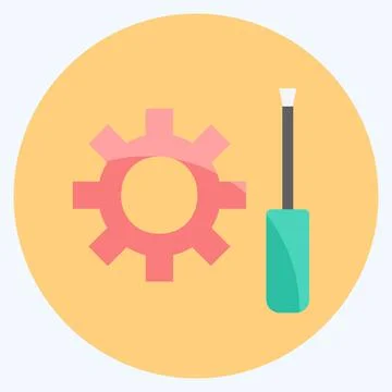 Icon Technical Services. suitable for digital web symbol. flat style. simple  Stock Illustration