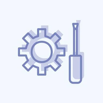 Icon Technical Services. suitable for digital web symbol. two tone style. sim Stock Illustration