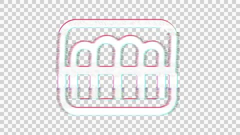 Icon teeth is distorted. Glitch. Noise, chromatic aberration, geometric Stockillustratie