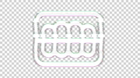 Icon teeth is distorted. Glitch. Noise, chromatic aberration, geometric Stockillustratie