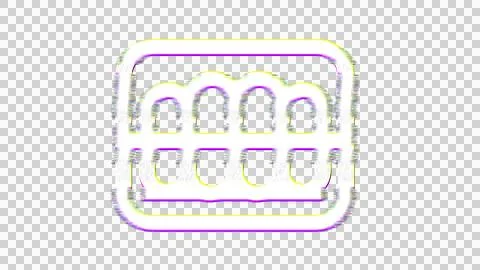 Icon teeth is distorted. Glitch. Noise, chromatic aberration, geometric Stockillustratie