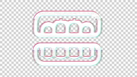 Icon teeth open is distorted. Glitch. Noise, chromatic aberration, geometric Stockillustratie