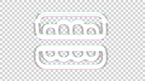 Icon teeth open is distorted. Glitch. Noise, chromatic aberration, geometric Illustrazione stock