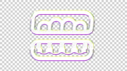 Icon teeth open is distorted. Glitch. Noise, chromatic aberration, geometric Stockillustratie