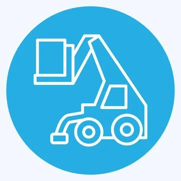 Icon Telehandler. related to Construction Vehicles symbol. blue eyes style... Stock Illustration