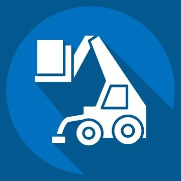 Icon Telehandler. related to Construction Vehicles symbol. long shadow styl.. Stock Illustration