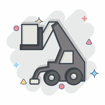 Icon Telehandler. related to Construction Vehicles symbol. comic style. sim.. Stock Illustration
