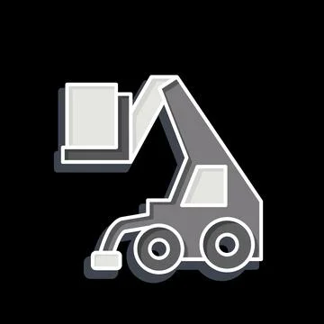 Icon Telehandler. related to Construction Vehicles symbol. glossy style. si.. Stock Illustration
