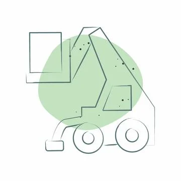 Icon Telehandler. related to Construction Vehicles symbol. Color Spot Style.. Stock Illustration