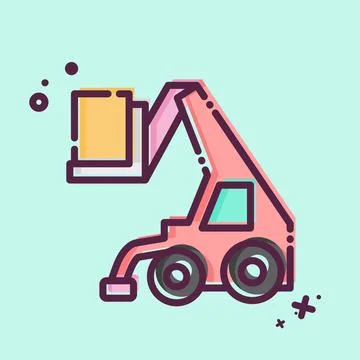 Icon Telehandler. related to Construction Vehicles symbol. MBE style. simpl.. Stock Illustration