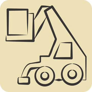 Icon Telehandler. related to Construction Vehicles symbol. hand drawn style.. Stock Illustration