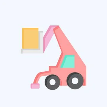 Icon Telehandler. related to Construction Vehicles symbol. flat style. simp.. Stock Illustration