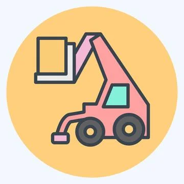 Icon Telehandler. related to Construction Vehicles symbol. color mate style.. Stock Illustration