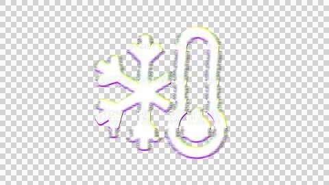 Icon temperature frigid is distorted. Glitch. Noise, chromatic aberration, Stock Illustration