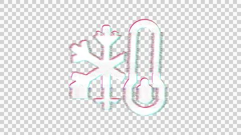 Icon temperature frigid is distorted. Glitch. Noise, chromatic aberration, Stock Illustration