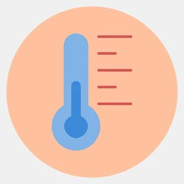 Icon temperature. Weather elements symbol. Icons in color mate style. Good .. Illustrazione stock