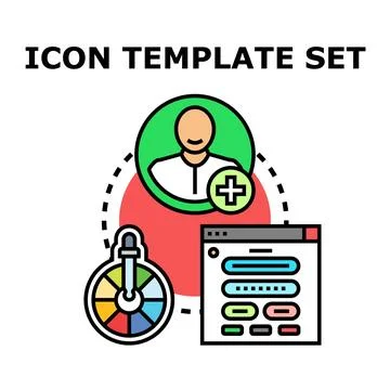 Icon template set creating user interface design Stockillustratie
