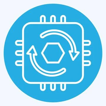 Icon Temporal Cycle Consistency. related to Machine Learning symbol. blue e.. Stock Illustration