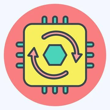 Icon Temporal Cycle Consistency. related to Machine Learning symbol. color .. イラスト素材