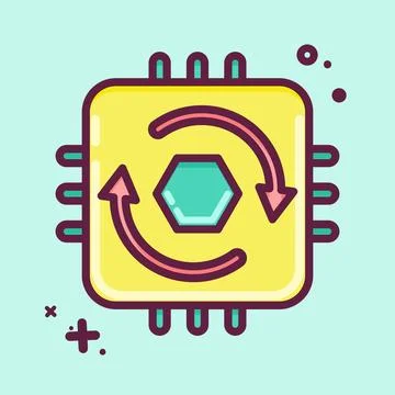 Icon Temporal Cycle Consistency. related to Machine Learning symbol. MBE st.. Stock Illustration