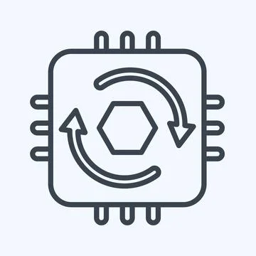 Icon Temporal Cycle Consistency. related to Machine Learning symbol. line s.. Stock Illustration
