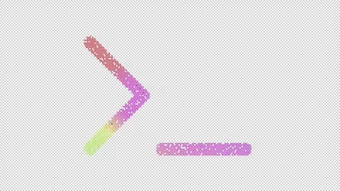 Icon terminal is made up of LED square shapes that shimmer and flicker. There Stock Footage 295592889