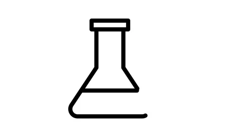 Icon of a test tube and a flask, representing laboratory equipment for scie.. Stock Footage 334998233